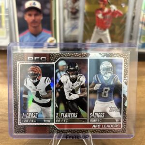 2025 Topps AFC Receptions Leaders Ja'Marr Chase / Zay Flowers / Stefon Diggs #284