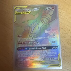2019 Pokemon Unbroken Bonds Reshiram & Charizard GX #217/214 Rainbow Rare Holofoil