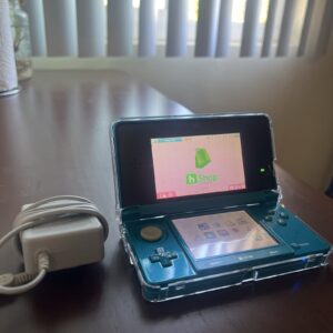 Modded Aqua Blue Nintendo 3DS + Charger + 64GB SD Card
